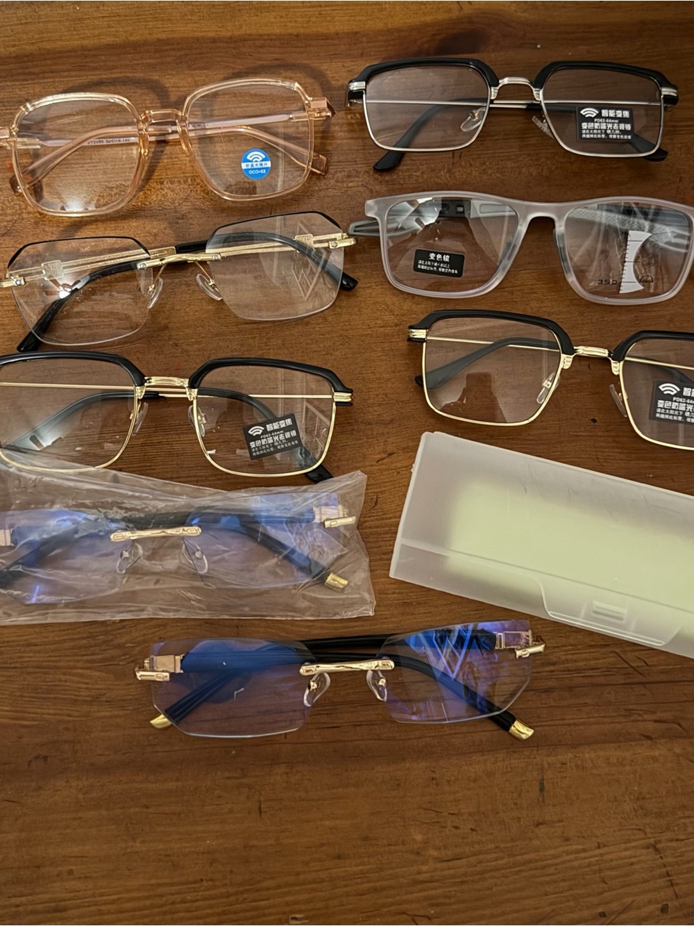 Men's Fashion Clear and Black Rectangle Eyeglasses - Unbranded